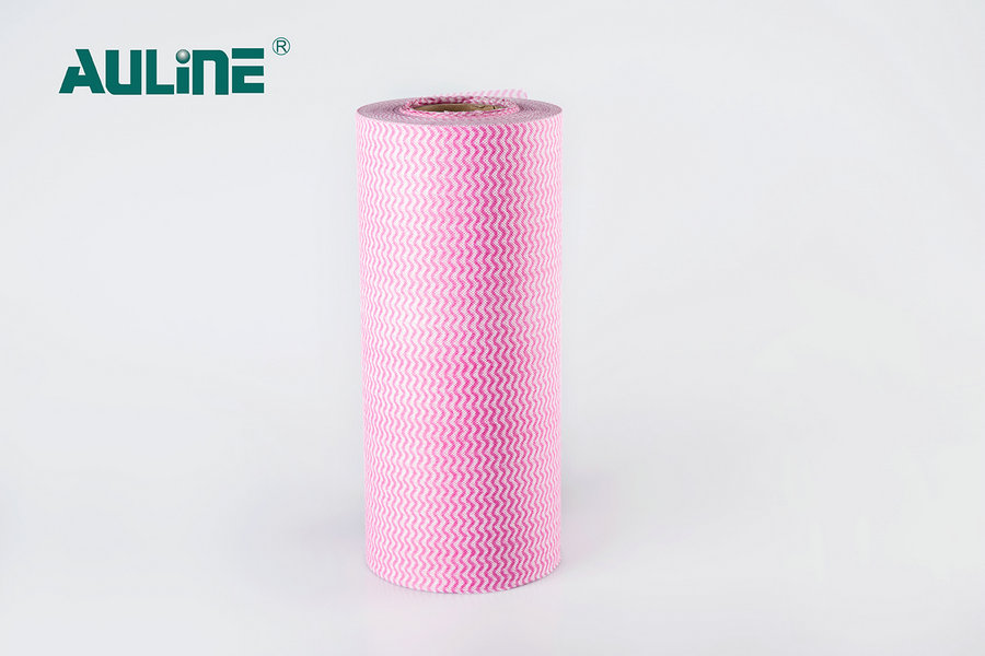 Serie de pulpa de madera impresa Undee de Spunlace Nonwoven Pink